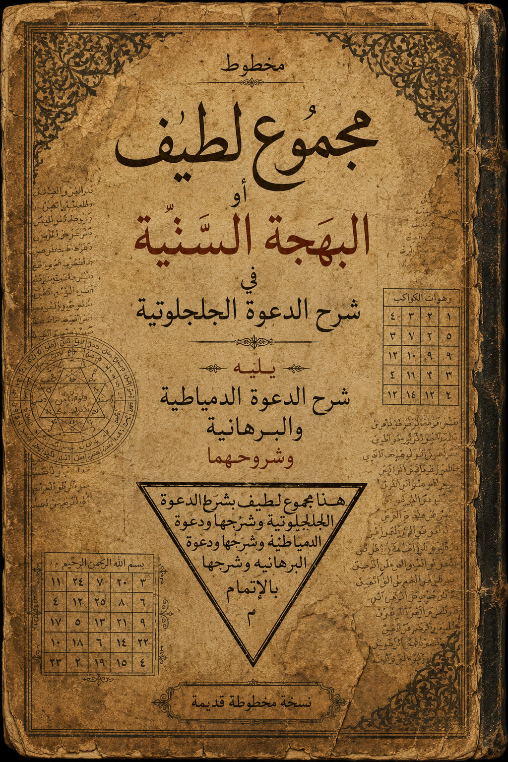 مجموع لطيف أو البهجه السنيه في شرح الدعوه الجلجلوتيه -يليه شرح الدعوه الدمياطيه و البرهنيه و شرحهم مخطوط